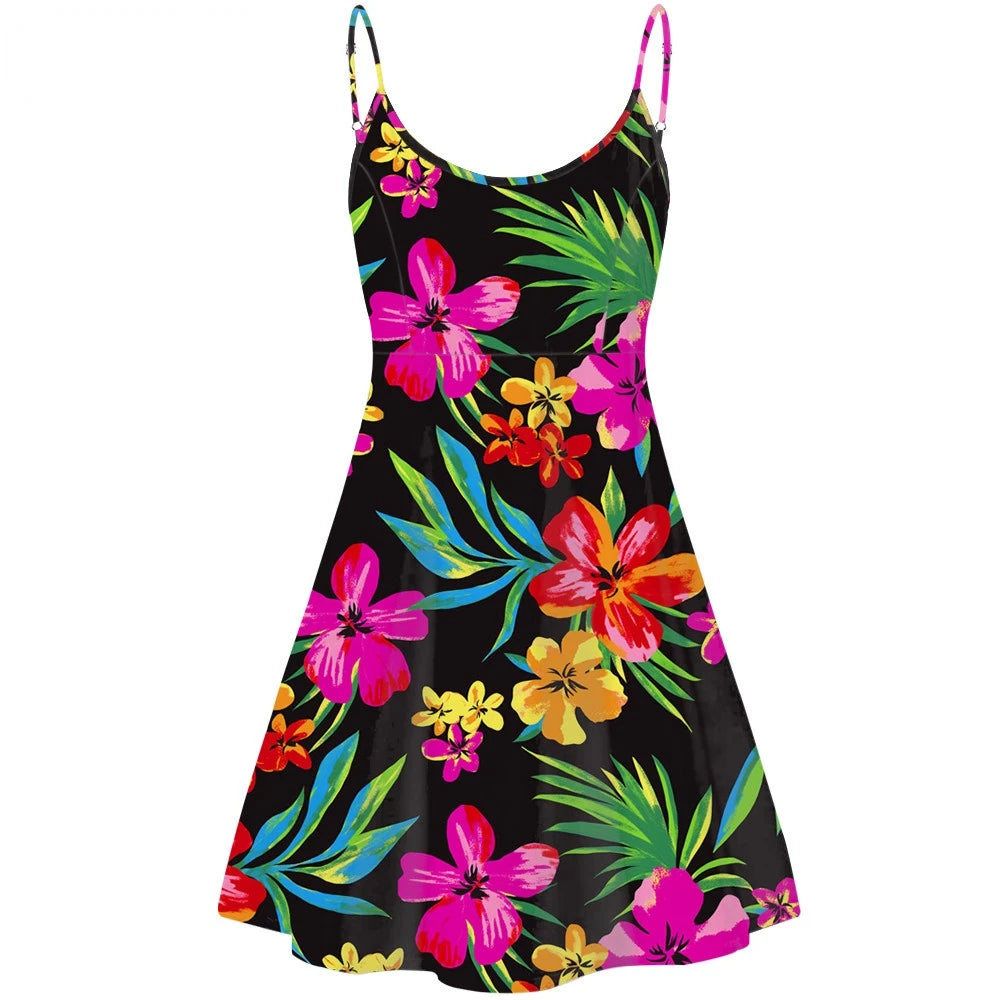 Hawaiian Flower Beach Dresses