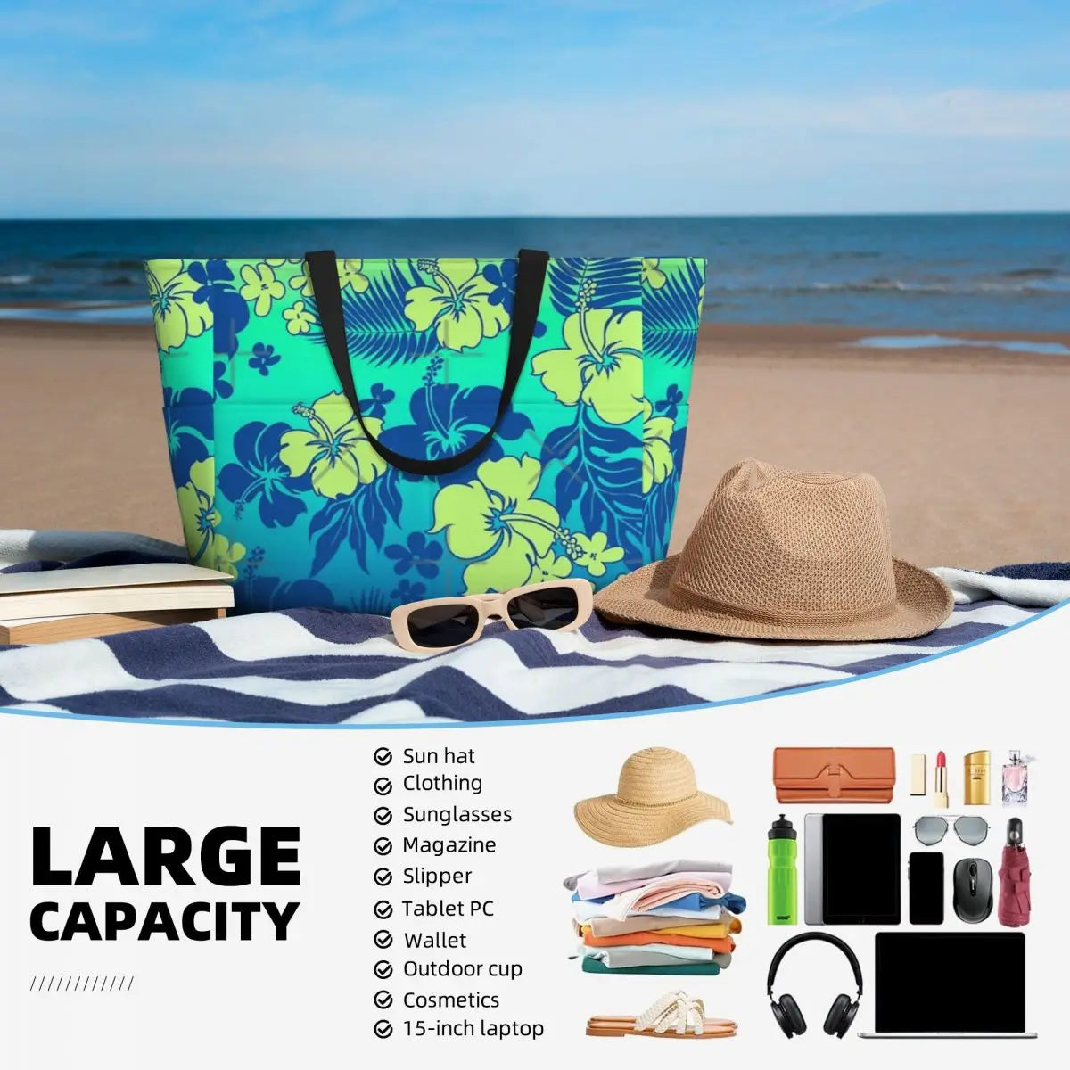 Hibiscus Aloha Beach Travel Bag