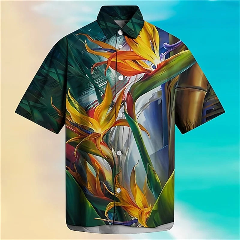 Hawaiian 3D floral shirts men