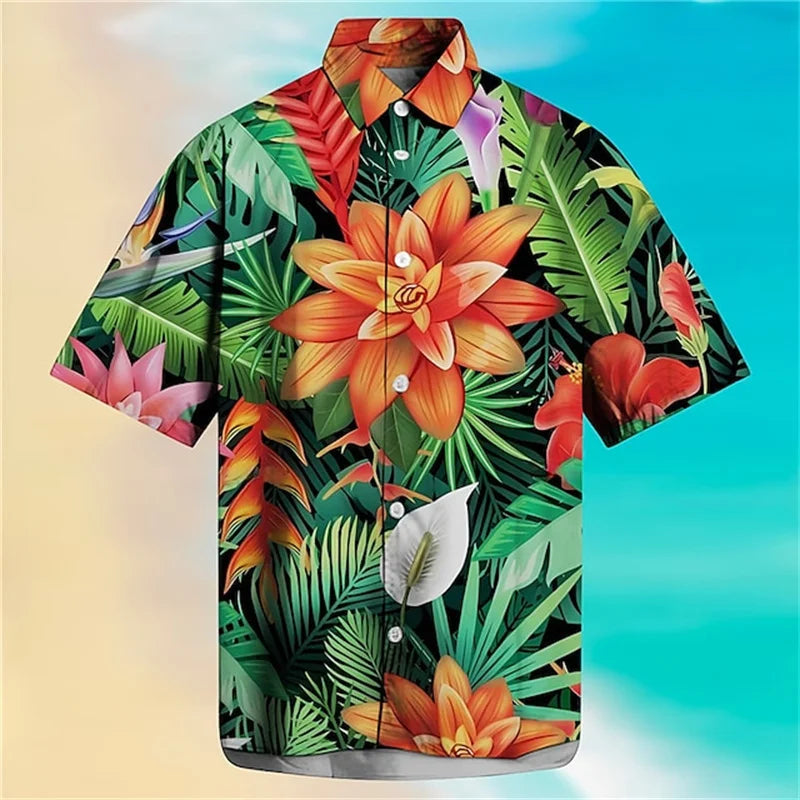 Hawaiian 3D floral shirts men