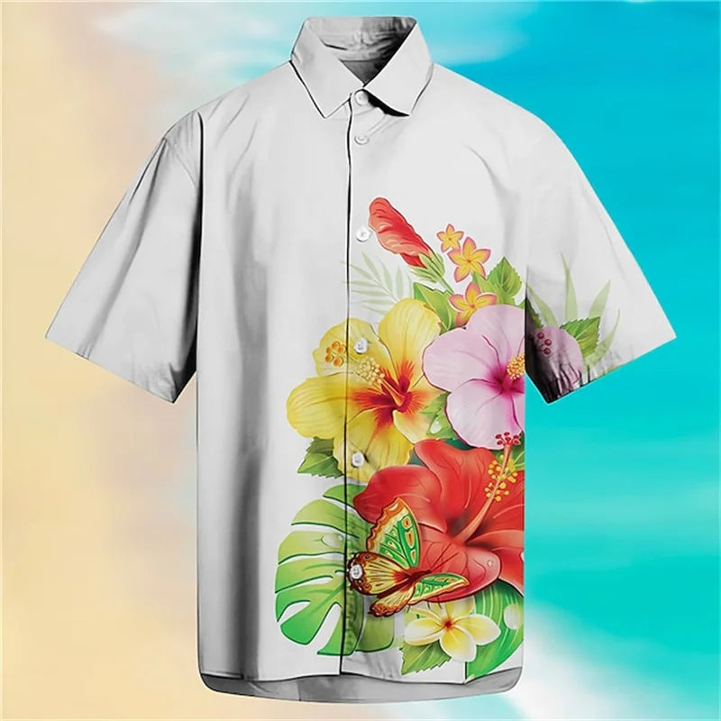 Hawaiian 3D floral shirts men