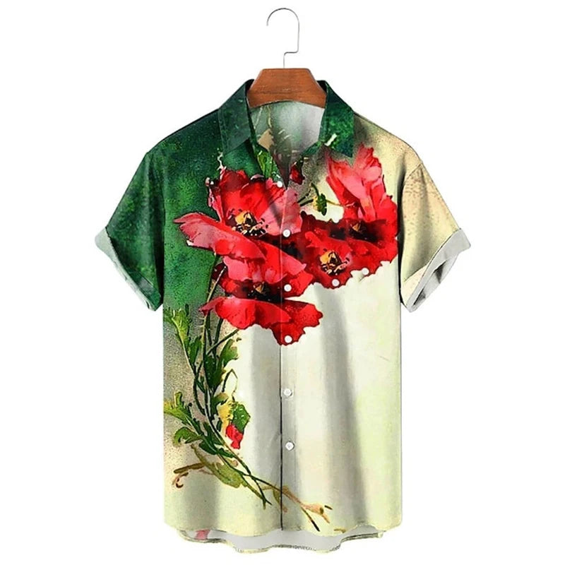 Hawaiian 3D floral shirts men