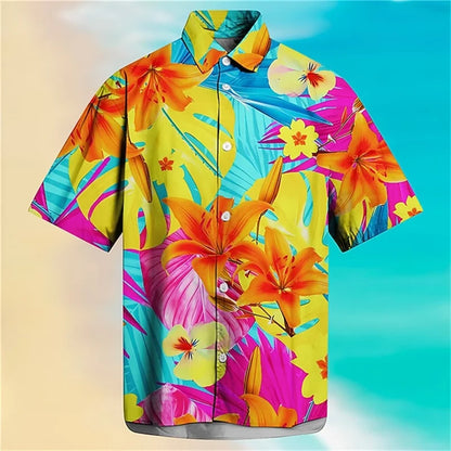 Hawaiian 3D floral shirts men