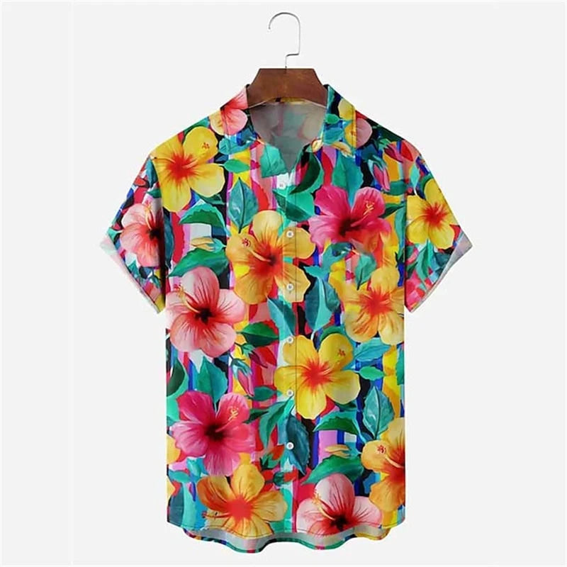 Hawaiian 3D floral shirts men