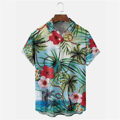 Hawaiian 3D floral shirts men